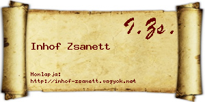 Inhof Zsanett névjegykártya
