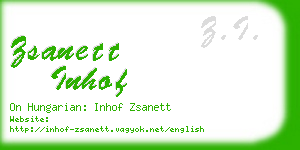 zsanett inhof business card